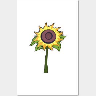 Fiery Sunflower Posters and Art